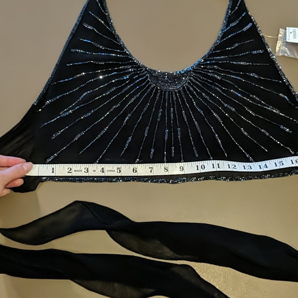 NWT Beaded Halter Wrap Top - Picture 12 of 16
